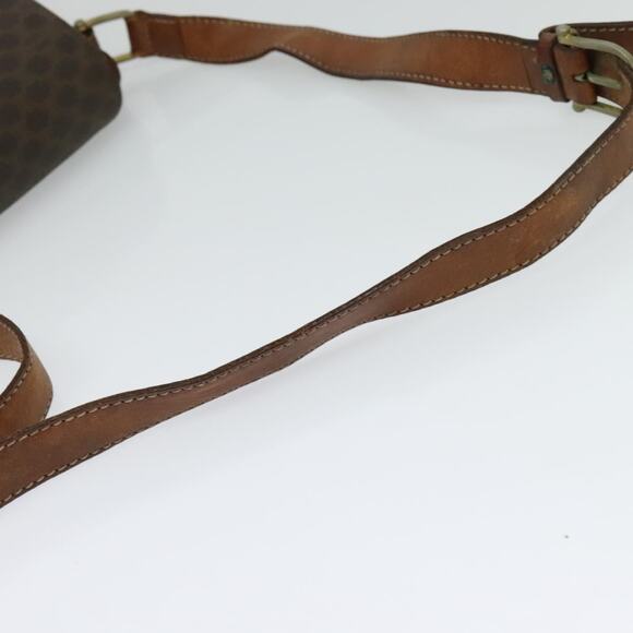 CELINE Macadam Canvas Shoulder Bag Pvc Brown Gold - Picture 7 of 13